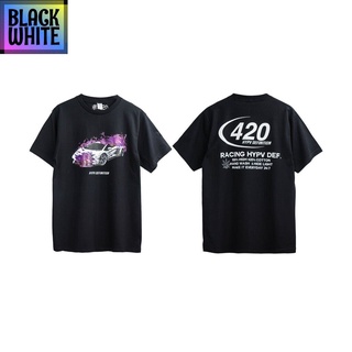 -เสื้อยืดลาย สุดคูล คุณภาพเยี่ยม เสื้อยืดรถแข่ง ดำ-ชมพู cotton100% --เสื้อผ้าอินเทรนด์เฉพาะบุค oversize unisex