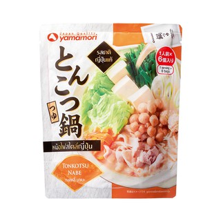 ✨นาทีทอง✨ ยามาโมริ ทงคตสึ นาเบะ ซุปหม้อไฟสไตล์ญี่ปุ่น 27 มล. x 6 ซอง Yamamori Tonkotsu Nabe Soup 27 ml x 6 Bags