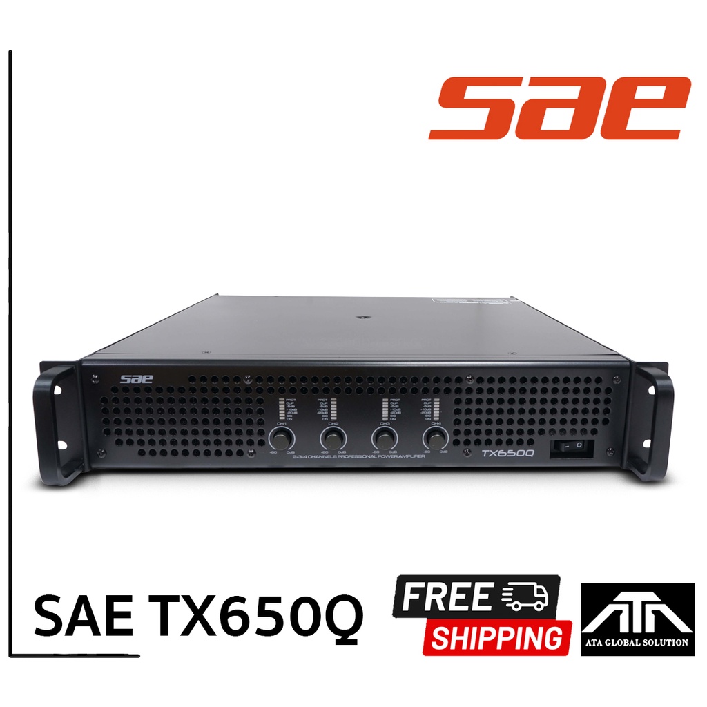 เครื่องขยายเสียง ยี่ห้อ SAE TX650Q เพาเวอร์แอมป์ เพาเวอร์ แอมป์ ยี่ห้อ SAE TX 650Q TX-650Q 4CH Power Amplifier