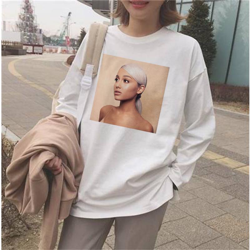 เสื้อยืด เสื้อกันหนาวแขนยาว ariana grande  kpop 3d Full Print wanita blou เสื้อกั๊กแขนยาว