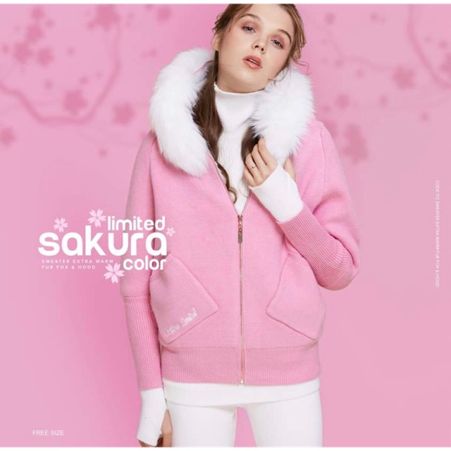 COATOVER - LIMITED SWEATER EXTRA WARM FUR FOX & HOOD SAKURA