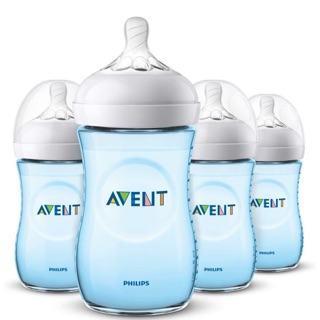 ขวดนม Avent natural สีฟ้า ขนาด 9oz แพค 4 ขวด