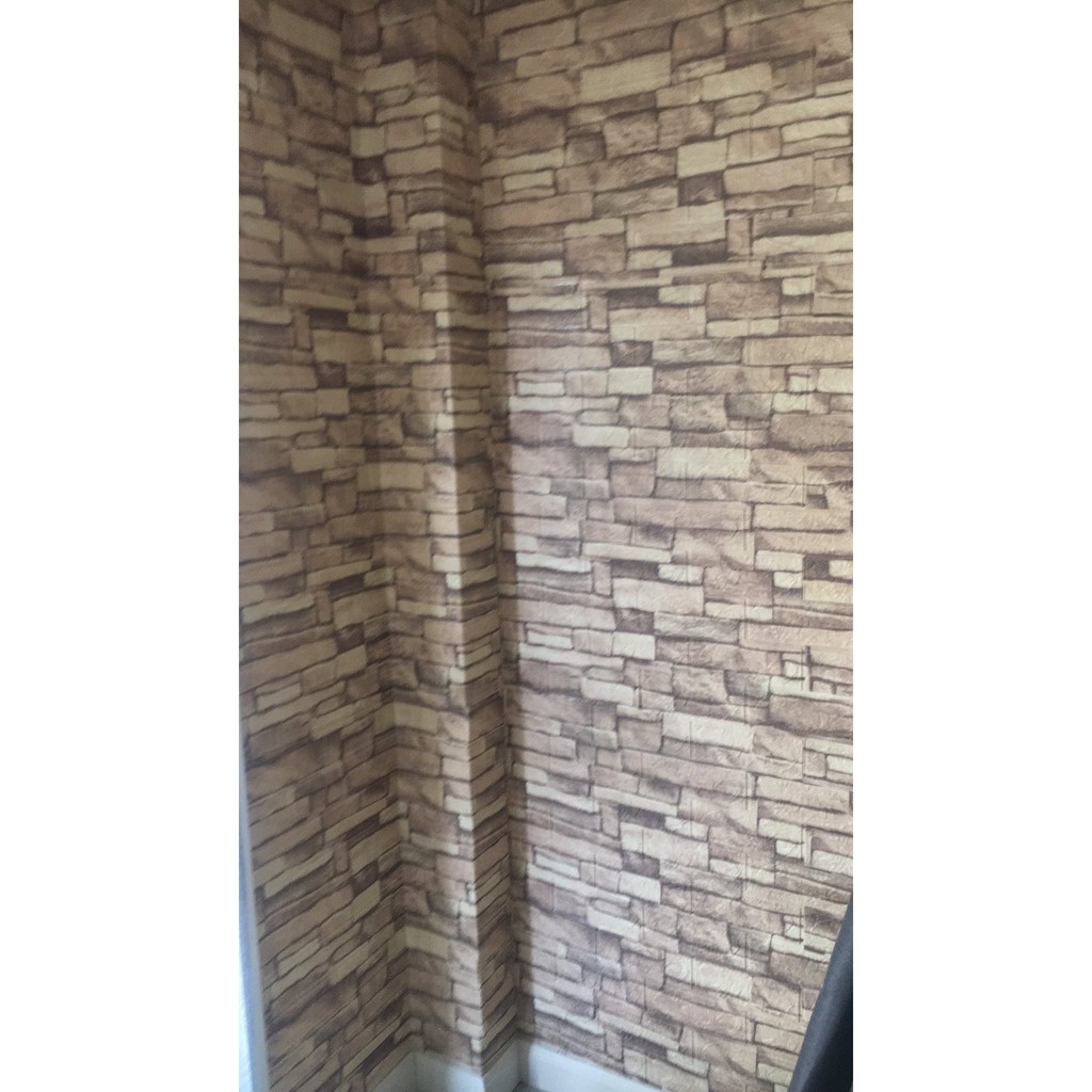 △❅wallpaper ติดผนังสีพื้น พร้อมส่งวอลเปเปอร์สามมิติ 70*77cm แผ่นใหญ่ มีกาวในตัวติดผนัง 3D wallpaper 