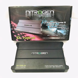 เพาเวอร์แอมป์ติดรถยนต์แรงๆดีๆ NITROGEN รุ่น SA-1500.1D CLASS D 1500w. สีดำ