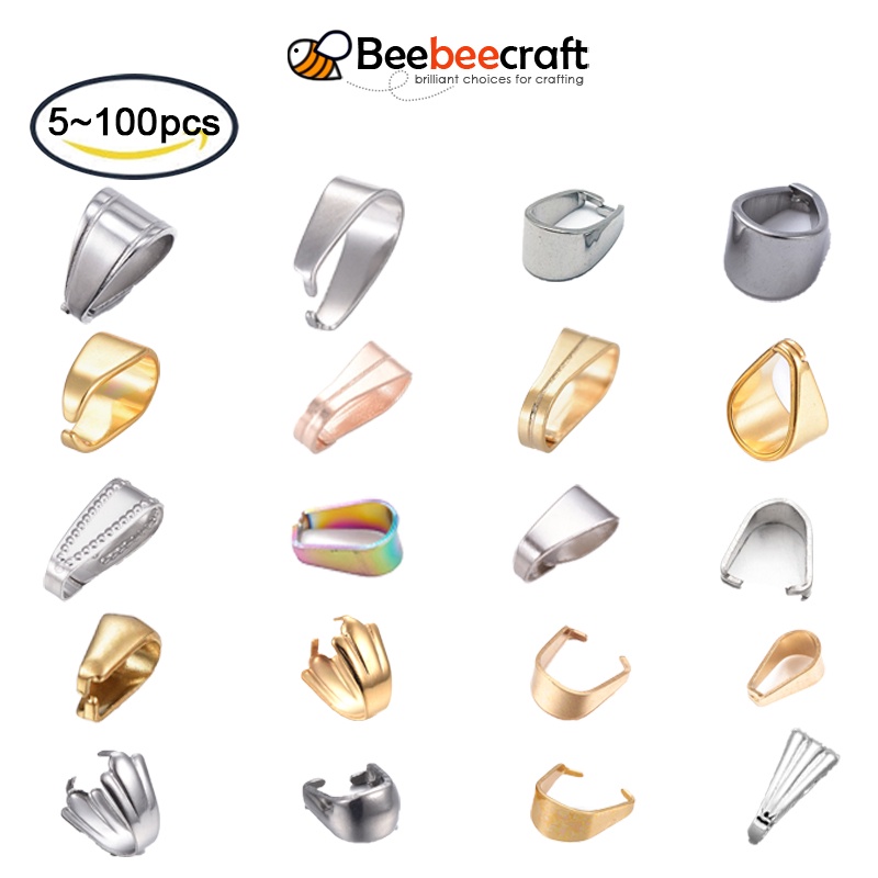 Beebeecraft ตัวยึดสเตนเลส 304 6~13 มม. สําหรับทําเครื่องประดับ งานฝีมือ DIY 5~100 ชิ้น