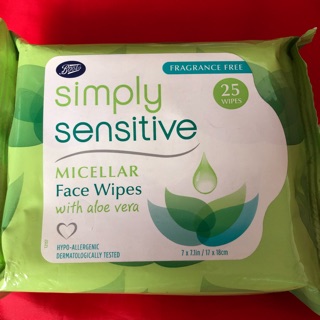 Simply sensitive micellar face wipe กระดาษทิชชูเช็ดทำความเครื่องสำอาง