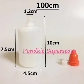 ขวดหยดพลาสติกเปล่าสีขุ่น set100ขวด 30ml/50ml/100ml พร้อมจุกและฝา