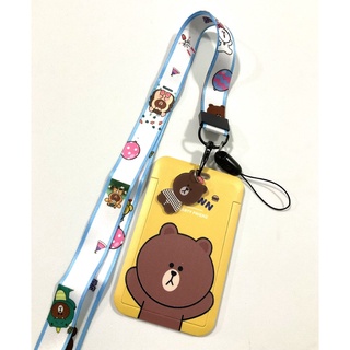 POOH YLW ซองใส่บัตร ที่ใส่บัตร สายคล้องบัตร พร้อม สายคล้องคอ(2cm) ลาย POOH YL W มีตุกตาเล็กแถม สำหรับบัตร5.5x8.5cm  PMYL