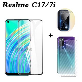 (3 in 1) Realme 7i/ Realme C17 ฟิล์มกระจกกันรอย+เลนส์กล้องสําหรับ oppo realme 6/6 i/6 pro