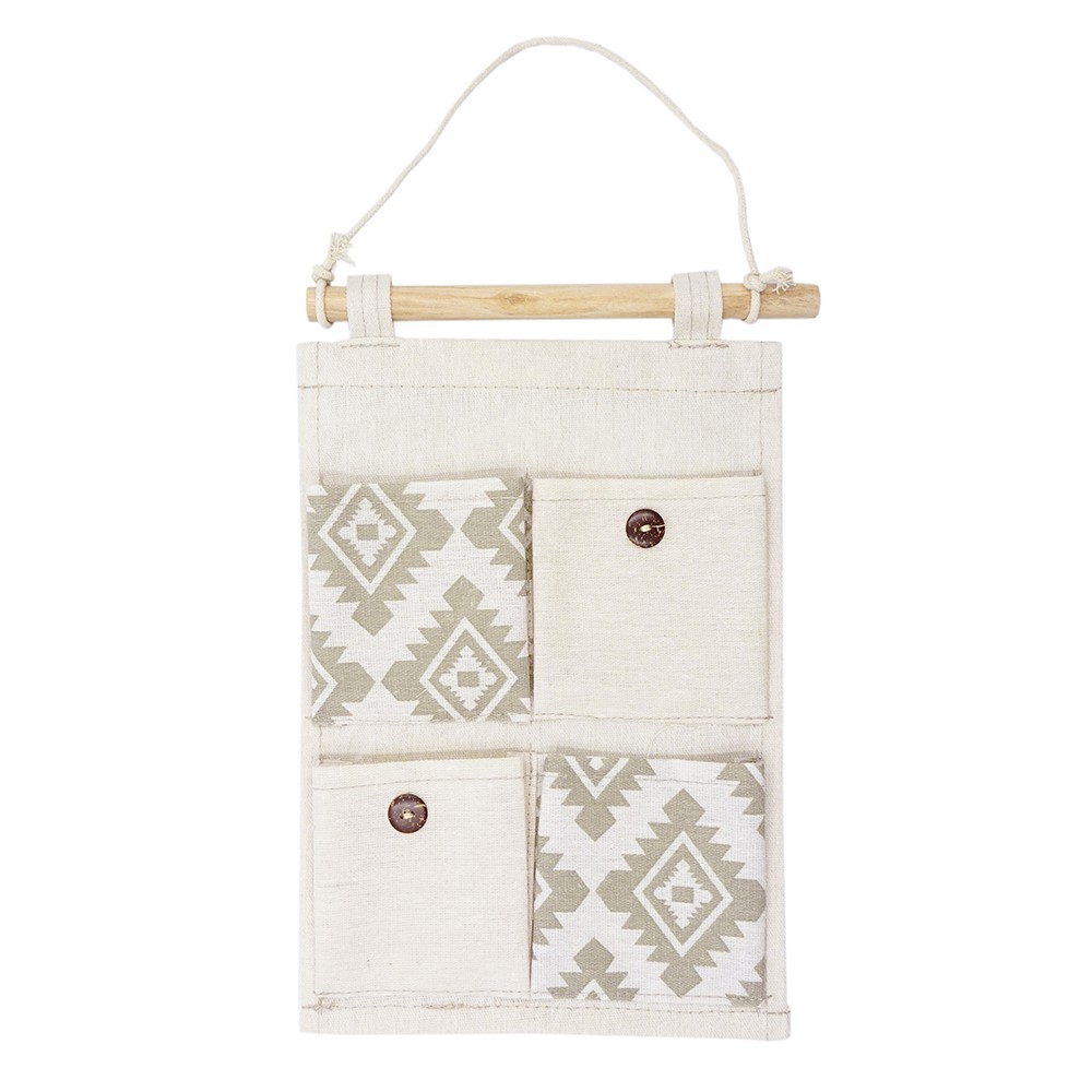 Y-6856-W ผ้าใบแขวนผนังหลายกระเป๋า - คละ