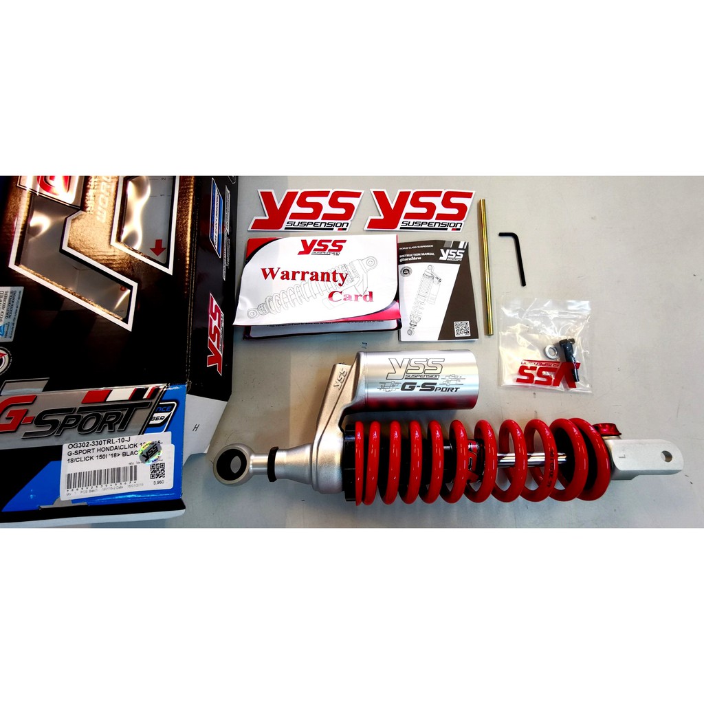 โช้ค Yss Smooth Honda Click 150 i GSport ปรับรีบาวน์ ได้ สปริงแดง