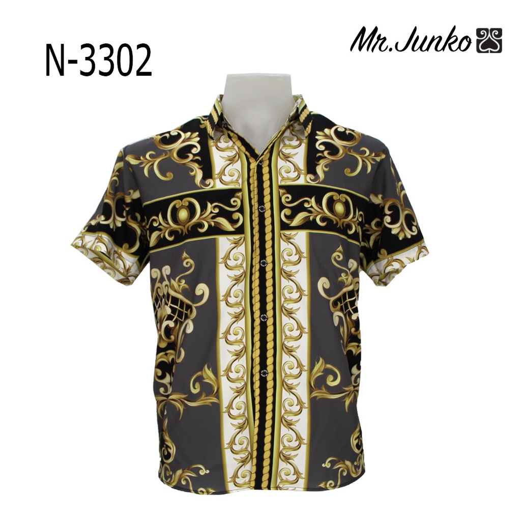 ส่งฟรี เสื้อเชิ้ต งานต่อลาย Mr-Junko ผ้าซาติน นิ่มใส่สบายไม่ร้อน N-3302