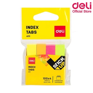 Deli A111 Sticky Note กระดาษโน๊ต 50x12mm สีสันสดใส สีสะท้อนแสง มองเห็นชัดเจน โพสท์อิท (1ชิ้น)