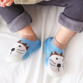 Luckybaby_hua รองเท้าเด็กหัดเดิน รองเท้าพื้นยางกันลื่นรุ่นข้สั้น ลายสัตว์เยอะมาก A42
