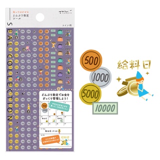 MIDORI Sticker 2306 Sloppy Accounting &lt;Coin&gt; (D82306006) l สติ๊กเกอร์ลาย Coin แบรนด์ MIDORI จากประเทศญี่ปุ่น