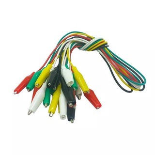 ถูกสุด! ปากคีบ 22AWG 5สี Double ended คลิปจระเข้สายคลิปจระเข้สายการทดสอบสายไฟ10pcs