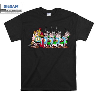 เสื้อยืดโอเวอร์ไซส์เสื้อยืด พิมพ์ลาย Disney Asterix And Obelix โอเวอร์ไซซ์ ไซซ์ S-M-L-XL-XXL-3XL-4XL-5XLS-3XL