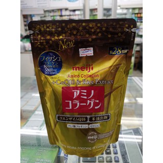 collagen meji gold #Amino collagen+CoQ10&amp;Rice Germ Extract#1ซอง=196g#โฉมใหม่แบบซอง