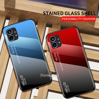 In Stock เคส Phone Casing for Nothing Phone (1) Handphone Case Creativity Gradient Tempered Glass Protection Casing Ultra Thin Hard Case Soft Edge NothingPhone1 เคสโทรศัพท์ Back Cover