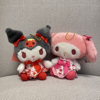 ตุ๊กตาพวงกุญแจ Kuromi &amp; My Melody Strawberry (งานลิขสิทธิ์)