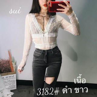 Hot Otem💥💥 บอดี้สูทลูกไม้ซีทรู สุดแซ่บ 🚚 สินค้าพร้อมส่ง