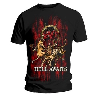 ใหม่ เสื้อยืด ลาย Slayer Hell Awaits Hhadaf26Jengce89 สีดํา