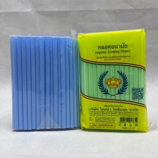 หลอดสั้น หลอดยาว อนามัย ตรามงกุฎ คละสี (1-10 ห่อ/แพ็ค)