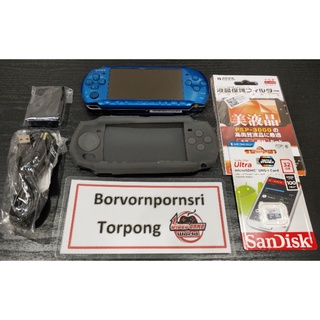 PSP3000 สีน้ำเงิน สภาพดี ครบชุด พร้อมเล่น