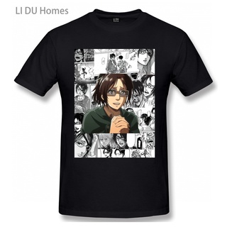 เสื้อยืดแขนสั้น ผ้าฝ้าย 100% พิมพ์ลายอนิเมะ Attack On Titan Hange Zoe สไตล์วินเทจ โอเวอร์ไซซ์ LHZY