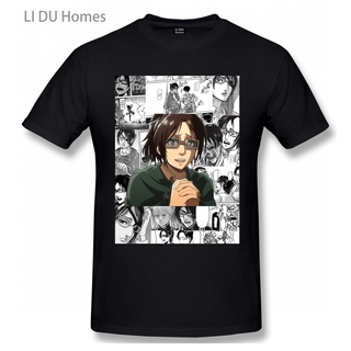 [S-5XL]เสื้อยืดแขนสั้น ผ้าฝ้าย 100% พิมพ์ลายอนิเมะ Attack On Titan Hange Zoe สไตล์วินเทจ โอเวอร์ไซซ์ LHZY