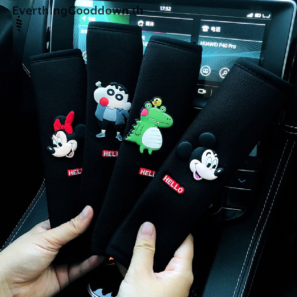 EVER Minnie การ์ตูนเข็มขัดนิรภัยประกันไหล่ฝาครอบชุดตกแต่งรถยนต์น่ารักตกแต่งภายใน TH