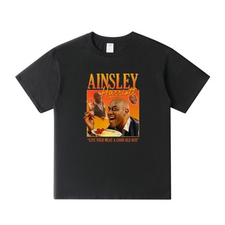 เสื้อยืดผ้าฝ้าย พิมพ์ลาย HenSeWTs Shop Ainsley Harriott Homage 90s สไตล์เรโทร คุณภาพสูง สําหรับผู้ชาย900338