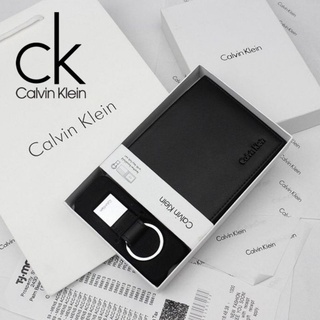 ส่งฟรี🔥กระเป๋าสตางค์ใส่บัตรได้เยอะ Value Pack! Ck Men Wallet With Leather Key Chain