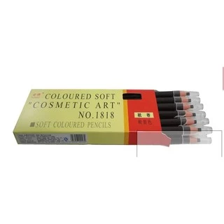 Coloured Soft Cosmetic Art Eyebrow Pencil ดินสอเขียนคิ้วเชือก ดินสอเขียนคิ้ว 1 โหล 12 แท่ง (มีสติ๊กเกอร์)