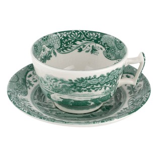 Spode Green Italian Cup and Saucer ถ้วยน้ำชาพร้อมจานรอง