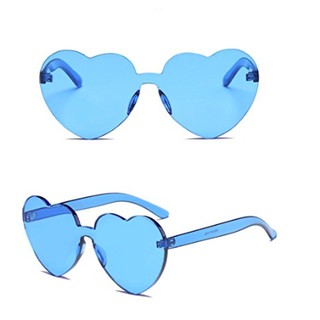 GAMT Rimless Sunglasses Love Heart Shape Sunglass Colorful Lens blue เลนส์ HD คมชัด  ของแท้ พร้อมส่ง