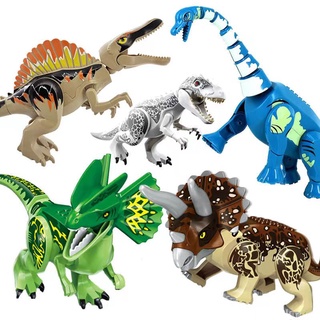 ของเล่นตัวต่อโมเดลไดโนเสาร์ Brachiosaurus Spinosaurus Jurassic World Dominion Giganotosaurus Tyrannosaur ขนาดใหญ่ แบบประกอบ