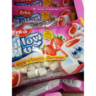 12 ซอง มาร์ชเมลโล เมลโล่ พลัส แบบซอง รส สตอเบอร์รี่ mallow plus snack