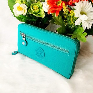 Korea กระเป๋าถือกระเป๋าสตางค์ซิปรอบ ผ้ากันน้ำใบยาว มีซิปด้านหน้า G016-3-2(มี7สีให้เลือก)