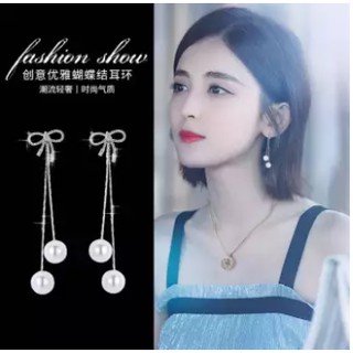 Fashion earrings ต่างหูแฟชั่น ต่างหูยาว ต่างหูเงินแท้925 เวอร์ชั่นเกาหลีแฟชั่น Style รูปแบบใหม่ (สินค้าพร้อมจัดส่ง)