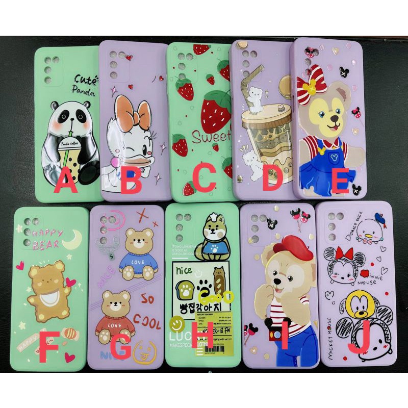 Softcase Oppo A15 A5S A7 A12 A11K F9 A37 A1K A95 4G Case Macaron Character Silly Bear Panda Strawber