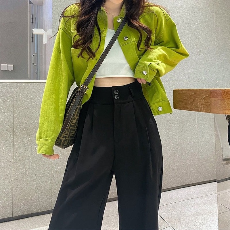 Hot Summer Women39s Suit Pants 2022 Wide Leg Korean Style Straight Long ...