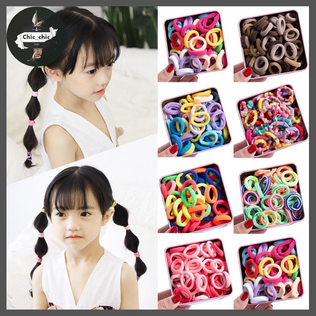 ยางรัดผมเด็ก (ขายเป็นเส้น ซื้อ10แถม2 ) ---วงกลม---ยางรัดผมเกาหลี ไม่มีรอยต่อ.พร้อมส่ง #M-0002