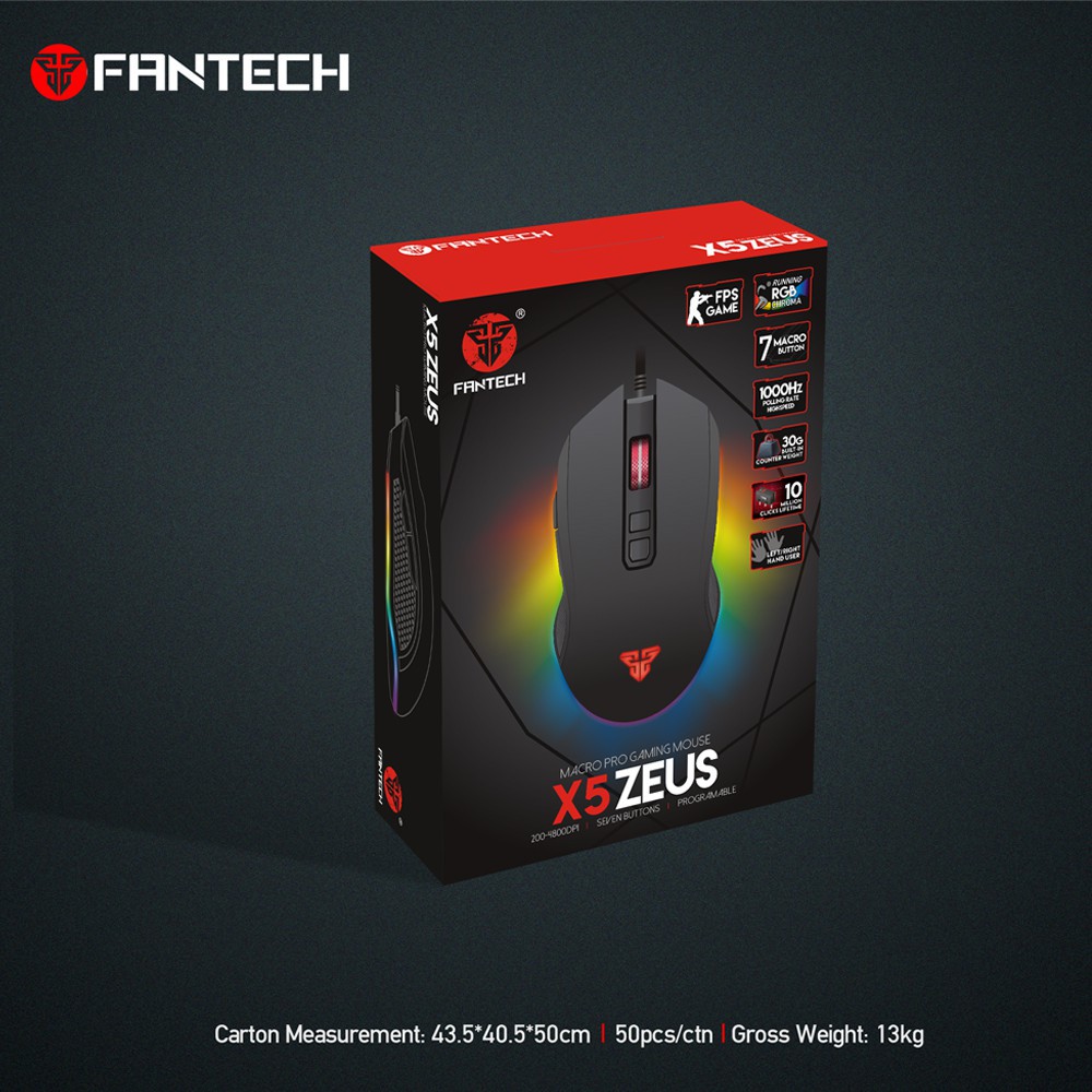 OPTICAL MOUSE FANTECH X5S ZEUS GAMING (BLACK)