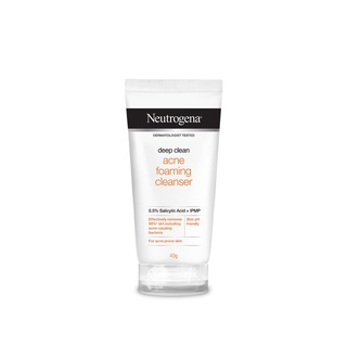 Neutrogena นูโทรจีน่า ดีพ คลีน แอคเน่ โฟมมิ่ง คลีนเซอร์ 40 กรัม (8850007543169)