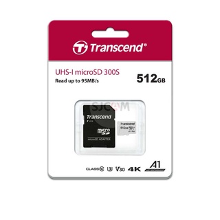 Transcend MicroSD Card 512GB : รับประกัน 5 ปี - มีใบกำกับภาษี-TS512GUSD300S-A