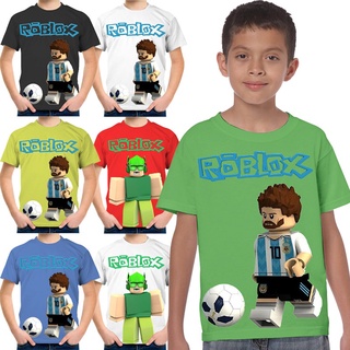 เสื้อยืด พิมพ์ลาย Messi Roblox แฟชั่นฤดูร้อน สําหรับเด็กผู้ชาย