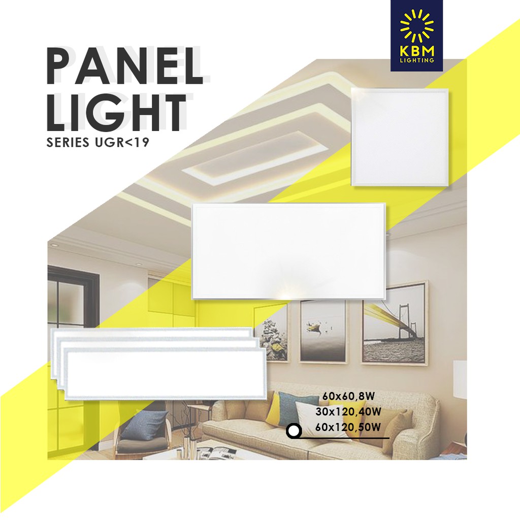 โคมไฟเพดาน Panel Light  รุ่น UGR<19 by KBM LIGHTING