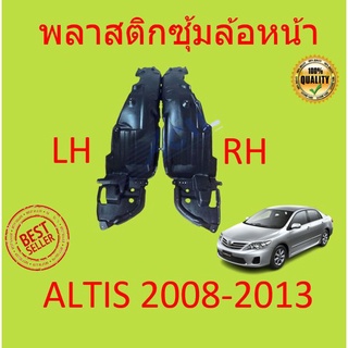 พลาสติกซุ้มล้อหน้า TOYOTA ALTIS อัลติส  ปี 2008-2013   ซุ้มล้อพลาสติกหน้า พลาสติกซุ้มล้อ หน้า กิ๊ปล็อค