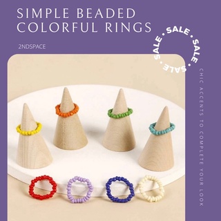 🔥SALE🔥แหวนลูกปัดเอ็นยืดสีพื้นโทนสดใส🌸🌈✨Simple Beaded Colorful Ring✨🌈น่ารักมากๆ❤️✨งาน Handmade สวยๆ📌พร้อมส่งนะค้า